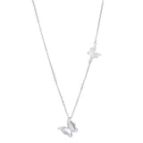 925 Silver Chain Butterfly Pendant Necklace Fine Jewelry Women Wedding Party