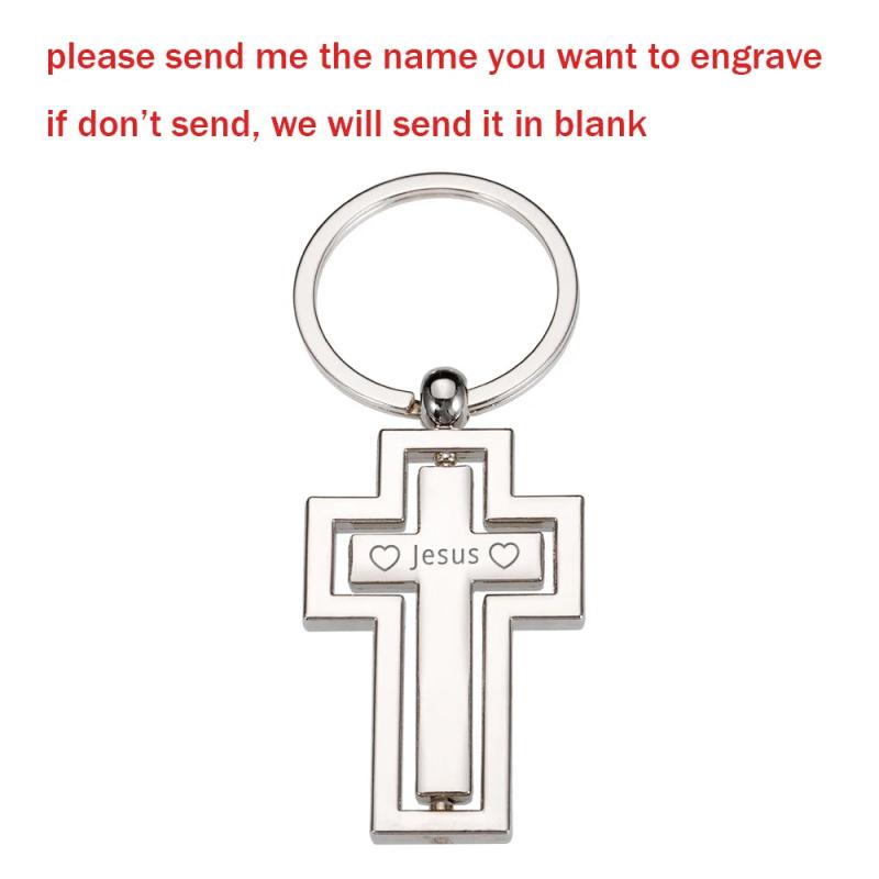 Religious Metal Cross Keychain Personalized Car Pendant