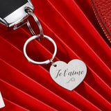 Personalized je t'aime Engraved French Text Keychain