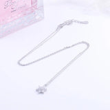 925 Silver Hexagonal Star Snowflake Zircon Necklaces Women Silver Chain Pendants