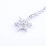 925 Silver Hexagonal Star Snowflake Zircon Necklaces Women Silver Chain Pendants