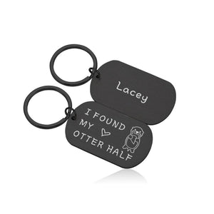 Otter Half Keychain Personalized Keyring Key Jewelry