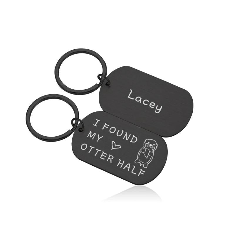 Otter Half Keychain Personalized Keyring Key Jewelry