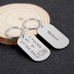 Otter Half Keychain Personalized Keyring Key Jewelry