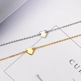 925 Silver Heart Pendant Necklace for Women Minimalist Choker Chain Jewelry