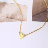 925 Silver Heart Pendant Necklace for Women Minimalist Choker Chain Jewelry