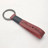 Personalized Couple Key Chain Leather Key Fob for Women Men