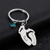 Newborn Baby State Keychain Personalized Gift with Birthstone