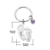 Newborn Baby State Keychain Personalized Gift with Birthstone