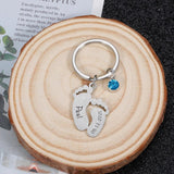 Newborn Baby State Keychain Personalized Gift with Birthstone