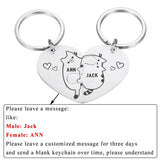 Cat Couple Jigsaw Keychains Personalized Love Gift