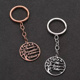 Tree of Life Keychain Personalized with 1-6 Names Family Member Key ring