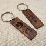 Personalized Wooden Keychain Our First Home Housewarming Couple Key