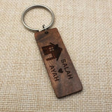 Personalized Wooden Keychain Our First Home Housewarming Couple Key