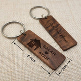 Personalized Wooden Keychain Our First Home Housewarming Couple Key