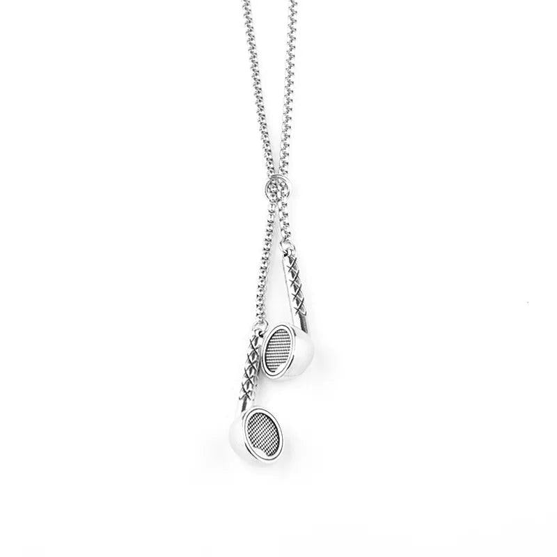 NC857 Headphone Hip-hop Titanium Steel Necklace
