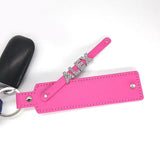 Personalized Rhinestone Letter Key Chain with Adjustable PU Leather
