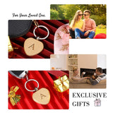 Engraved Wood Keychain Single Letter Keyring Gift Jewelry Key Chain