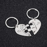 Custom Heart Keychain Set with Couples Names