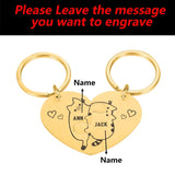 Custom Heart Keychain Set with Couples Names