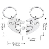 Custom Heart Keychain Set with Couples Names