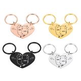 Custom Heart Keychain Set with Couples Names
