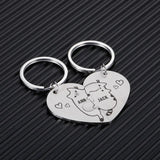 Custom Heart Keychain Set with Couples Names