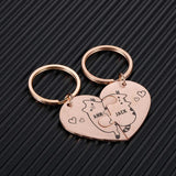 Custom Heart Keychain Set with Couples Names