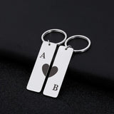 Personalized Heart Keychain Initials Name for Couples Wedding