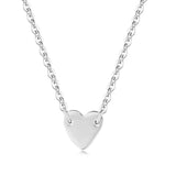 Minimalist Heart Pendant Necklace 925 Sterling Silver Choker Chain Jewelry