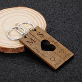 Personalized Couple Keychains Engraved Date Letter Keyring Valentines Gift