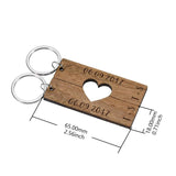 Personalized Couple Keychains Engraved Date Letter Keyring Valentines Gift