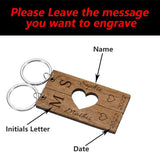 Personalized Couple Keychains Engraved Date Letter Keyring Valentines Gift