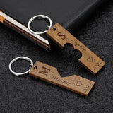 Personalized Couple Keychains Engraved Date Letter Keyring Valentines Gift