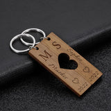 Personalized Couple Keychains Engraved Date Letter Keyring Valentines Gift