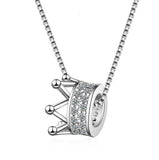 925 Silver Zircon Crown Necklace Queen Wind Chain S-n311