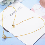 925 Silver Zircon Crown Necklace Queen Wind Chain S-n311