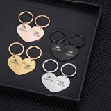 Personalized Couples Name Engraved Keychain Set Valentines Day Gift
