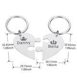 Personalized Couples Name Engraved Keychain Set Valentines Day Gift