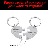 Personalized Couples Name Engraved Keychain Set Valentines Day Gift