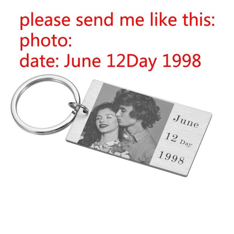 Personalised Name Photo Keychain for Couple Anniversary