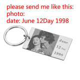 Personalised Name Photo Keychain for Couple Anniversary