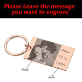 Personalised Name Photo Keychain for Couple Anniversary