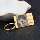 Personalised Name Photo Keychain for Couple Anniversary