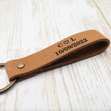 Engraved Leather Keychain - Personalised Keyring Gift