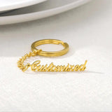 Personalized Nameplate Keyring Siver Stainless Steel Name Key Chain