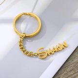 Personalized Nameplate Keyring Siver Stainless Steel Name Key Chain