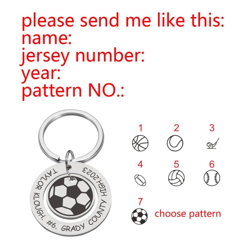 Personalized Football Keychain with Name and Jersey Number