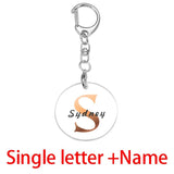 Custom Single Letter Acrylic Keychain Laser Engraving Name Gift Keyring