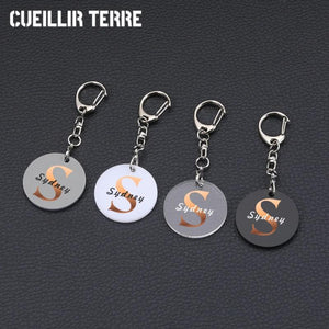 Custom Single Letter Acrylic Keychain Laser Engraving Name Gift Keyring